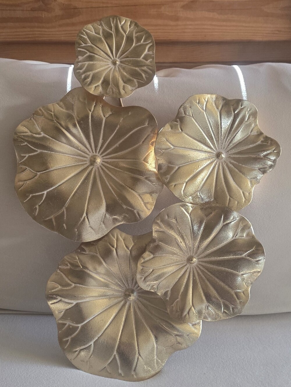 Decorative Gold Lotus Petal Metal Wall Sculpture